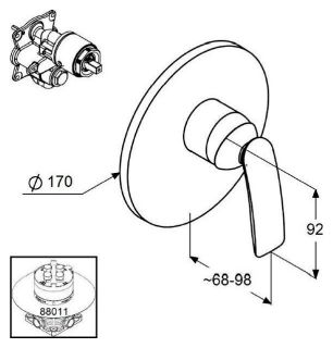 Встраиваемый смеситель для душа Kludi Balance хром 526550575